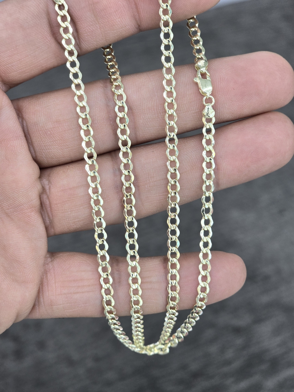 10k Real Gold Cuban Curb Chain Necklace - Elegant Women s Jewelry